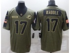 Miami Dolphins #17 Jaylen Waddle 2021 Green Salute To Service Jersey