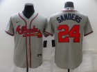 Nike Atlanta Braves #24 Deion Sanders Grey Cool Base Jersey