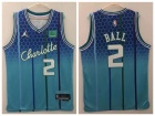 Jordan Charlotte Hornets #2 Lamelo Ball Teal 2021-22 City 75th Edition Jersey