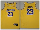 Nike Los Angeles Lakers #23 Lebron James Yellow 75th Jersey