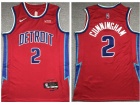 Nike Detroit Pistons #2 Cade Cunningham Red 2021-2022 City Jerseys