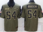 New England Patriots #54 Tedy Bruschi 2021 Green Salute To Service Jersey