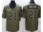 Washington Redskins #21 Sean Taylor Green 2021 Salute To Service Jersey