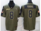 San Francisco 49ers #8 Steve Young 2021 Green Salute To Service Jersey