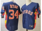 Nike Houston Astros #34 Nolan Ryan Blue Cool Base Jersey