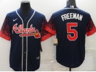 Nike Atlanta Braves #5 Freddie Freeman Blue Drift Fashion Jersey