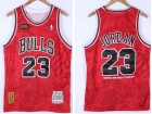 Chicago Bulls #23 Michael Jordan Red 1995-96 Hebru Brantley X M&N Jersey