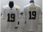 Dallas Cowboys #19 Amari Cooper White With Golden Name Limited Jersey