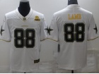 Dallas Cowboys #88 CeeDee Lamb White With Golden Name Limited Jersey