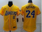 Nike Los Angeles Dodgers #8/24 Kobe Bryant Yellow Flexbase Jersey