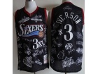 Philadelphia 76ers #3 Allen Iverson Black With Design Throwabck Jersey