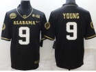 Alabama Crimson #9 Bryce Young Black Golden Jersey