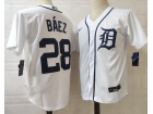 Nike Detroit Tigers #28 Javi Baez White Cool Base Jersey