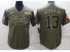 Nike Atlanta Braves #13 Ronald Acuna Jr.Green Salute To Service Jersey