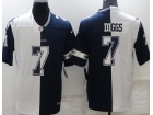 Dallas Cowboys #7 Trevon Diggs White And Blue Split Jersey