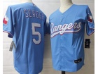 Nike Texas Rangers #5 Corey Seager Baby Blue Cool Base Jersey