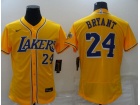 Nike Los Angeles Dodgers #8/24 Kobe Bryant Yellow Flexbase Jersey