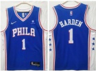 Nike Philadelphia 76ers #1 James Harden Blue 75th Jersey