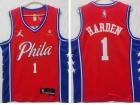 Jordan Philadelphia 76ers #1 James Harden Red Jersey