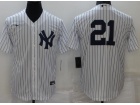 Nike New York Yankee #21 White Cool Base Jersey