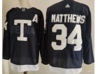 Adidas Toronto Maple Leafs #34 Auston Matthews Dark Blue Staduim Jersey