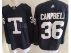 Adidas Toronto Maple Leafs #36 Jack Campbell Dark Blue Staduim Jersey