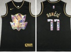 Nike Dallas Mavericks #77 Luka Doncic Diamond Black Golden Jersey