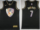 Nike Brooklyn Nets #7 Kevin Durant Diamond Black Golden Jersey