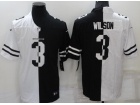 Denver Broncos #3 Russell Wilson Black And White Split Jersey