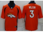 Denver Broncos #3 Russell Wilson Orange Team Logo Jersey