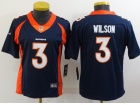 Woman Denver Broncos #3 Russell Wilson Blue Limited Jersey