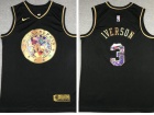 Philadelphia 76ers #3 Allen Iverson Diamond Black Golden Jersey