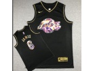 Los Angeles Lakers #6 Lebron James Diamond Black Golden Jersey