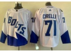 Adidas Tampa Bay Lightning #71 Anthony Cirelli White 2021 Stadium Hockey Jersey