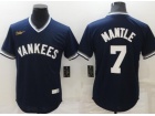 Nike New York Yankees #7 Mickey Mantle Blue Throwback Jersey