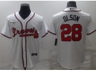 Nike Atlanta Braves #28 Matt Olson White Cool Base Jersey