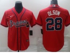 Nike Atlanta Braves #28 Matt Olson Red Cool Base Jersey