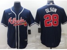 Nike Atlanta Braves #28 Matt Olson Blue Cool Base Jersey