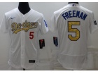 Nike Los Angeles Dodgers #5 Freddie Freeman White With Golden Number Jersey