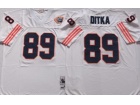 Chicago Bears #89 Mike Ditka White With Big Number Throwback Jersey