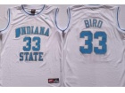 Indiana State Sycamores #33 Larry Bird White Jerseys