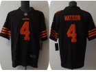 Cleveland Browns #4 Deshaun Watson Brown Color Rush Limited Jersey