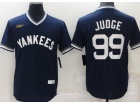 New York Yankees #99 Aaron Judge Blue Throwback Jersey