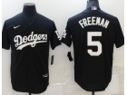 Nike Los Angeles Dodgers #5 Freddie Freeman Black Cool Base Jersey