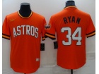 Nike Houston Astros #34 Nolan Ryan Orange Throwback Jersey