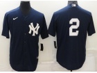 Nike New York Yankee #2 Blue Cool Base Jersey