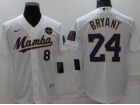 Los Angeles Dodgers #8/24 Kobe Bryant White Mamba Cool Base Jersey