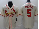 Nike St. Louis Cardinals #5 Albert Pujols Cream Cool Base Jersey