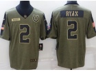 Indianapolis Colts #2 Matt Ryan 2021 Green Salute To Service Jersey