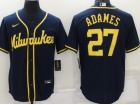 Nike Milwaukee Brewers #27 Willy Adames Blue Cool Base Jersey